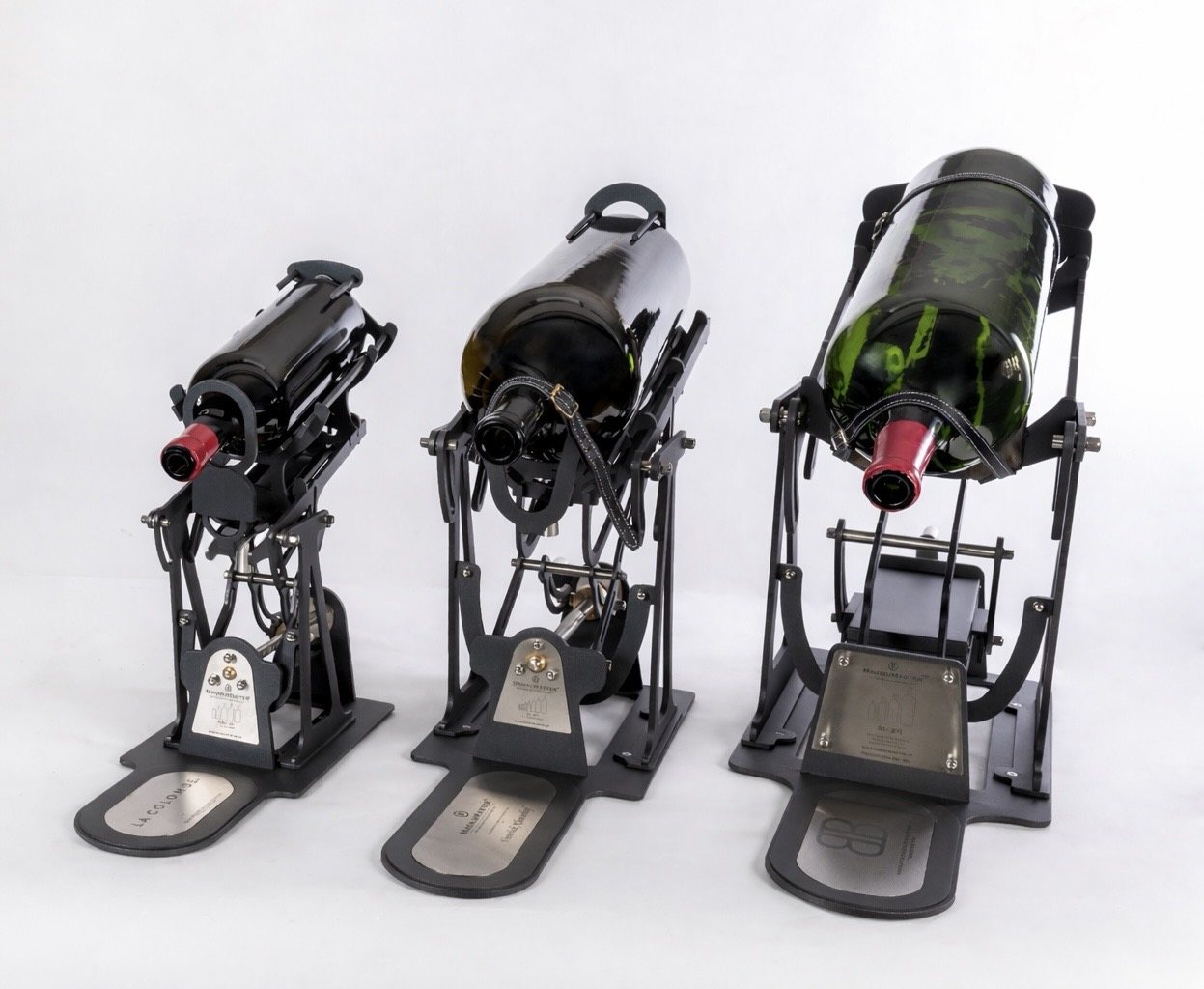 A handcrafted MagnuMaster decanting cradle, ready to gift